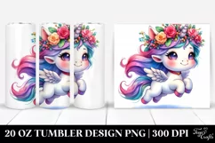 Happy Cute Unicorn Jumping, Transparent 20 Oz Tumbler Product Image 1
