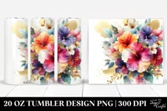 Colorful Hibiscus Bouquet | 20 Oz Tumbler Product Image 1