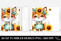 Smiling Baby Fox on Smiling Sun Watercolor | 20 Oz Tumbler Product Image 1