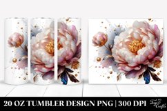Shiny Peonies with Golden Insertions | 10 Oz Tumbler Product Image 1