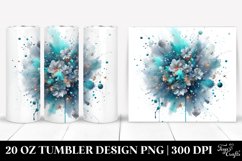 Cyan Watercolor Particles Splash | 20 Oz Tumbler Product Image 1
