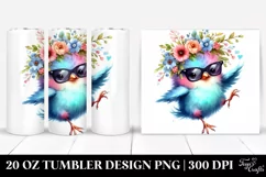 Modest Baby Bird Jumping, Transparent 20 Oz Tumbler Product Image 1