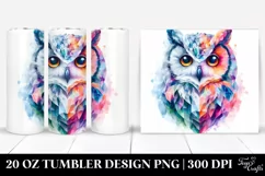 Vibrant Owl in Ice | 20 oz Tumbler Product Image 1