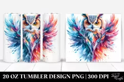 Vibrant Owl in Ice | 20 oz Tumbler Product Image 1