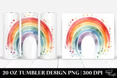 Colorful Simple Rainbow Watercolor | 20 Oz Tumbler Product Image 1