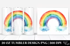 Colorful Simple Rainbow Watercolor | 20 Oz Tumbler Product Image 1