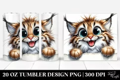 Crazy Funny Lynx Peeking | 20 oz Tumbler Product Image 1