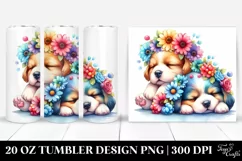 Colorful Cute Puppy Sleeping | 20 Oz Tumbler Product Image 1