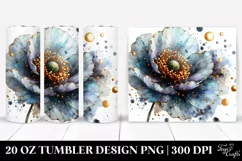 Abstract Shiny Poppy Made of Material with Golden Product Image 1