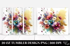Abstract Vibrant Bouquet Gold Foil | 20 Oz Tumbler Product Image 1