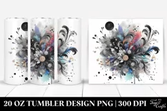 Colorful Black Watercolor Splash | 20 Oz Tumbler Product Image 1
