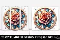 Watercolor Stained Rose Tumbler Product Image 1