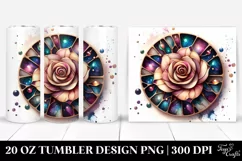 Watercolor Stained Rose Tumbler Product Image 1