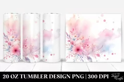 Colorful Pinkish Watercolor Background | 20 Oz Tumbler Product Image 1