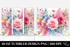 Colorful Pinkish Watercolor Background | 20 Oz Tumbler Product Image 1