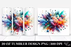 Colorful Watercolor Particles Splash | 20 Oz Tumbler Product Image 1