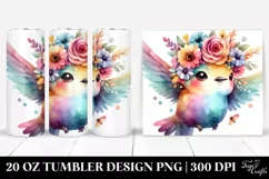 Running Cartoon-Style Hummingbird, Transparent 20 Oz Tumbler Product Image 1