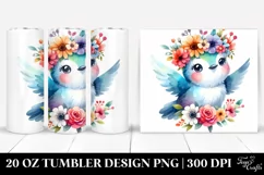 Running Cartoon-Style Hummingbird, Transparent 20 Oz Tumbler Product Image 1