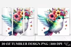 Running Cute Hummingbird, Transparent 20 Oz Tumbler Product Image 1
