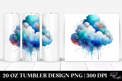 Colorful Blueis Watercolor Cloud | 20 Oz Tumbler Product Image 1