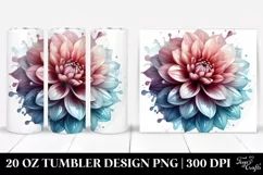 Glossy Dahlia Watercolor | 20 Oz Tumbler Product Image 1