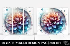 Glossy Dahlia Watercolor | 20 Oz Tumbler Product Image 1