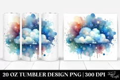 Colorful Blueis Watercolor Cloud | 20 Oz Tumbler Product Image 1