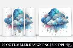 Colorful Blueis Watercolor Cloud | 20 Oz Tumbler Product Image 1