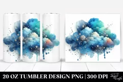 Colorful Blueis Watercolor Cloud | 20 Oz Tumbler Product Image 1