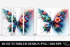 Abstract Vibrant Watercolor Butterfly Plant Leaves Frame. 20 Product Image 1