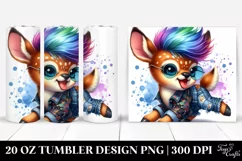Excited Baby Deer Running, Transparent 20 Oz Tumbler Product Image 1