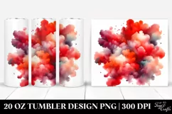 Colorful Redish Watercolor Cloud | 20 Oz Tumbler Product Image 1