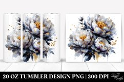 20 Oz Tumbler Sublimation | -Like Material Peonies with Product Image 1