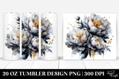 20 Oz Tumbler Sublimation | -Like Material Peonies with Product Image 1