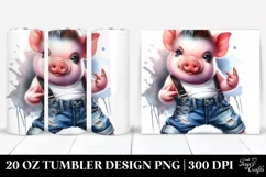 Cute Baby Pig Model Pose | 20 oz Tumbler Product Image 1