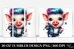Cute Baby Pig Model Pose | 20 oz Tumbler Product Image 1