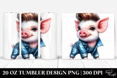 Cute Baby Pig Model Pose | 20 oz Tumbler Product Image 1