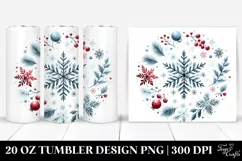 Simple Round Christmas Snowflake | 20 Oz Tumbler Product Image 1