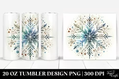 Simple Round Christmas Snowflake | 20 Oz Tumbler Product Image 1