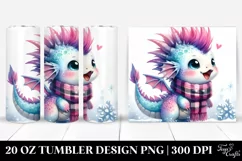 Excited Baby Dragon in Winter Clothes 20 Oz Tumbler Product Image 1