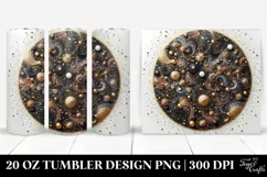 Colorful Black Glittery Background with Golden Foil | 20 Oz Product Image 1