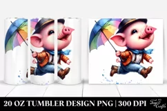 Cute Baby Pig Jumping PNG Product Image 1