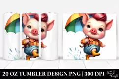 Cute Baby Pig Jumping PNG Product Image 1