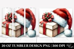 Present with Santa Hat, Winter Decor Product Image 1