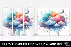 Colorful Watercolor Cloud | 20 Oz Tumbler Product Image 1