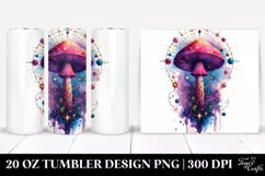 Vibrant Celestial Mushroom Clipart 20 Oz Tumbler Product Image 1