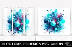 Colorful Cyan Watercolor Particles | 20 Oz Tumbler Product Image 1
