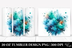 Colorful Cyan Watercolor Particles | 20 Oz Tumbler Product Image 1