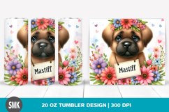 Baby Mastiff Colorful Flowers Tumbler | 20 oz Tumbler Product Image 1