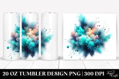Colorful Cyan Watercolor Particles | 20 Oz Tumbler Product Image 1